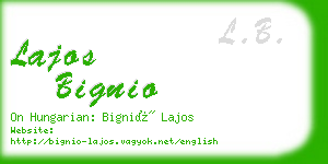 lajos bignio business card